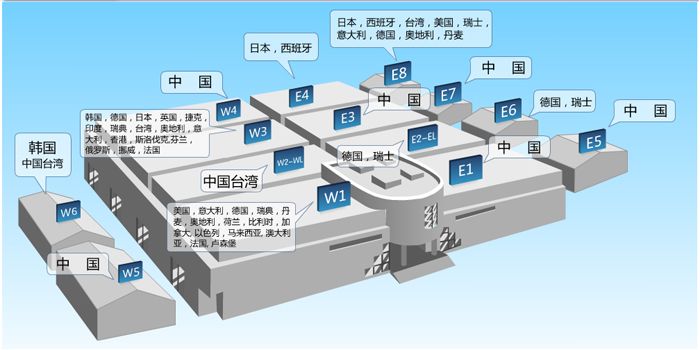 CIMT2013展会的展馆布局及展团分布