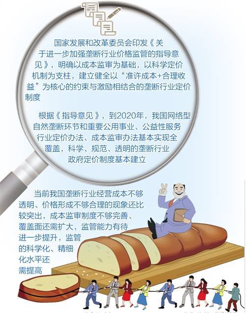 发改委印发关于进一步加强垄断行业价格监管的指导意见